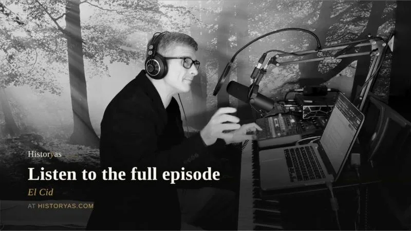Luis at the microphone and piano, recording the second El Cid trailer